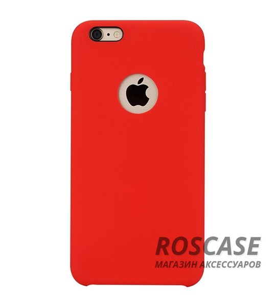 Фотография Красный / Red Ультратонкий силиконовый защитный чехол-накладка Rock Silicon с гладким покрытием для Apple iPhone 6/6s (4.7")
