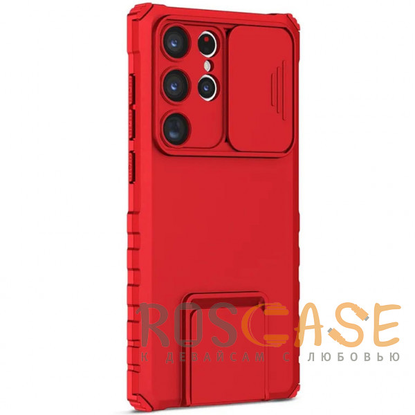 Фото Красный CamShield Holder | Противоударный чехол-подставка для Samsung Galaxy S24 Ultra с защитой камеры