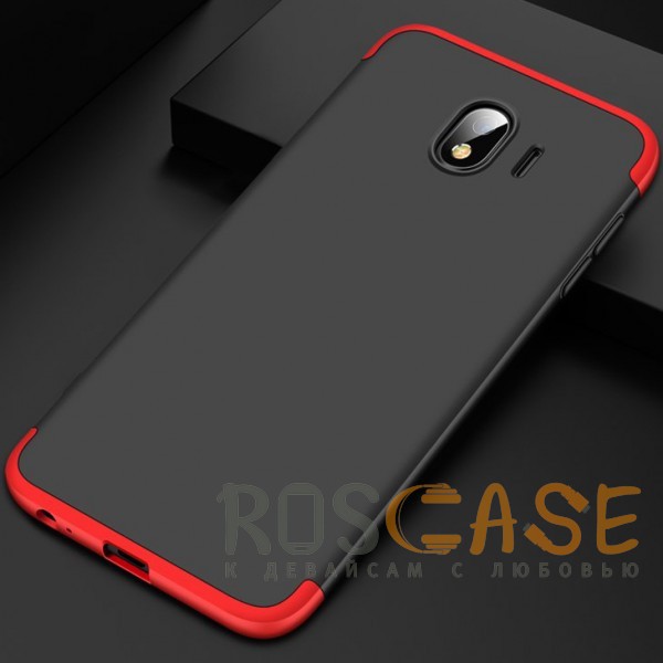 Фото Черный / Красный GKK LikGus 360° | Двухсторонний чехол для Samsung J400F Galaxy J4 (2018) с защитными вставками