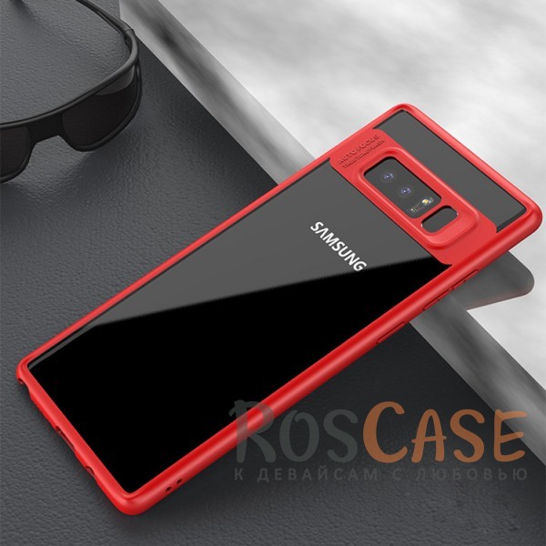 Фотография Красный iPaky Hard Original | Прозрачный чехол для Samsung Galaxy Note 8 с защитными бортиками