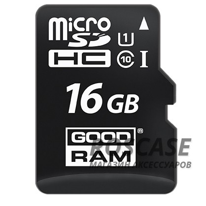 Фото Черный Карта памяти GoodRam microSDHC UHS-1 16 GB Class 10 + SD adapter