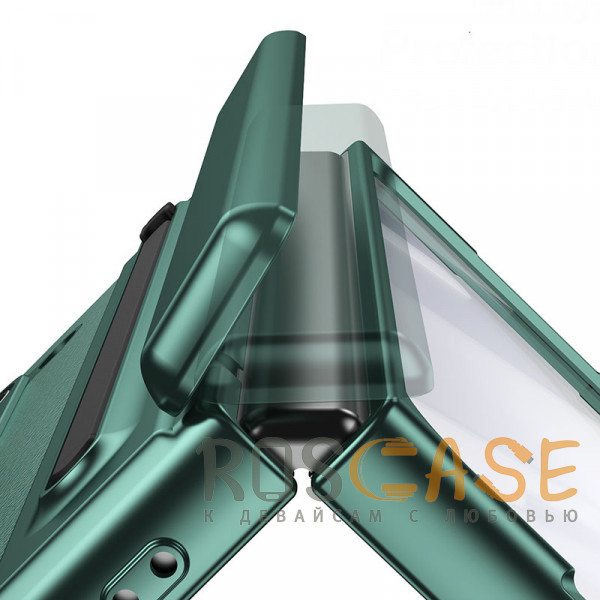 Фото Зеленый Чехол 3D с кожаной вставкой и стилусом для Samsung Galaxy Z Fold 5