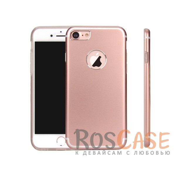 Фото Rose Gold Гибридный защитный чехол из алюминия аналогичного материалу корпуса c силиконовым внутренним слоем для Apple iPhone 7 / 8 (4.7")