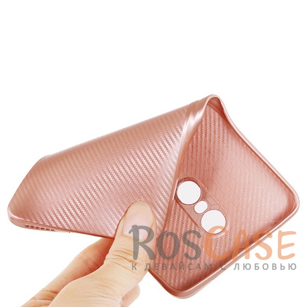 Изображение Rose Gold Матовый чехол для Xiaomi Redmi Note 4 (MTK) с текстурированной поверхностью под карбон