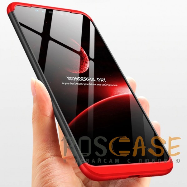 Изображение Черный / Красный GKK LikGus 360° | Двухсторонний чехол для Xiaomi Redmi Note 6 Pro с защитными вставками
