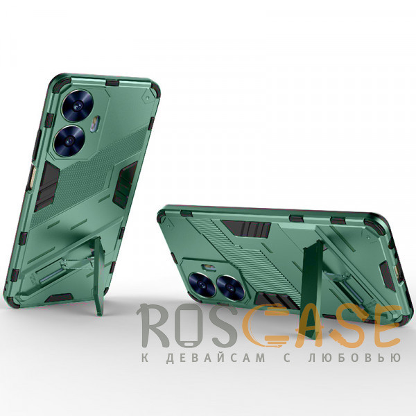 Фотография Зеленый Megatron | Противоударный чехол-подставка для Realme C55 с защитой камеры