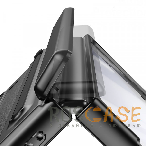Фото Черный Чехол 3D с кожаной вставкой и стилусом для Samsung Galaxy Z Fold 5