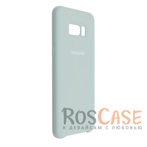 Фото Голубой / Light Blue Оригинальный силиконовый чехол Silicone Cover для Samsung G955 Galaxy S8 Plus | Матовая софт-тач поверхность из мягкого микроволокна для защиты от падений (реплика)