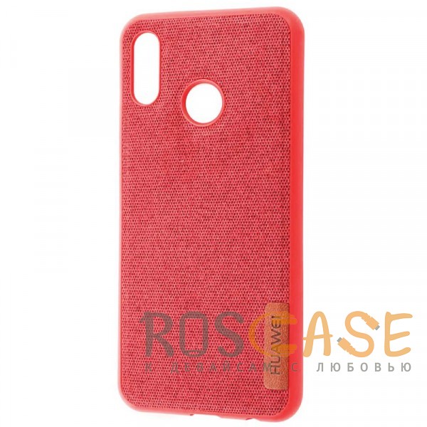 Фото Красный Label Textile | Ультратонкий чехол для Huawei P20 Lite с текстильным покрытием
