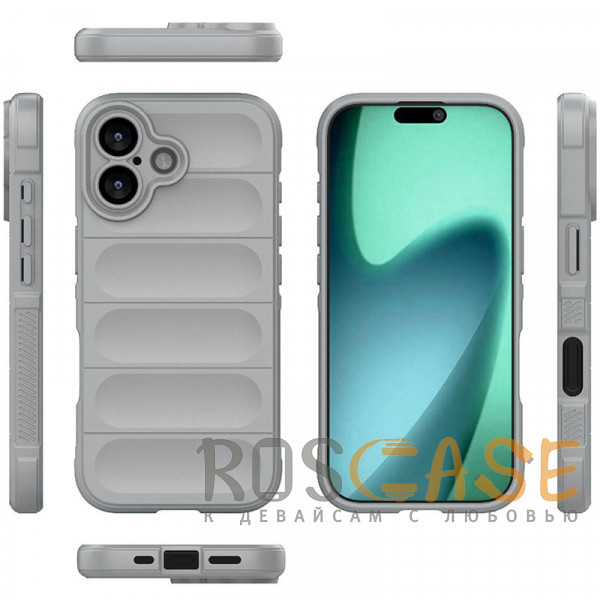 Фото Серый Flex Silicone | Противоударный чехол для iPhone 17 с защитой камеры и микрофиброй