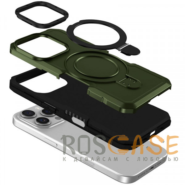 Фото Зеленый Magnetic Armor Ring | Противоударный чехол с MagSafe и кольцом для iPhone 16 Pro Max