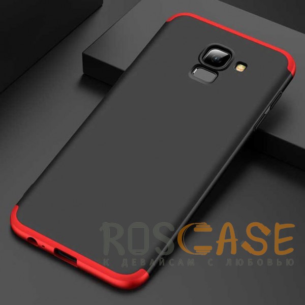 Изображение Черный / Красный GKK LikGus 360° | Двухсторонний чехол для Samsung Galaxy A6 (2018) с защитными вставками