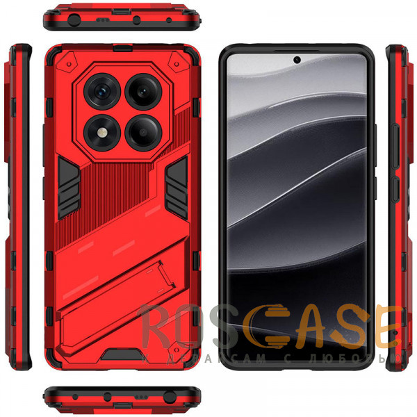 Изображение Красный Megatron | Противоударный чехол-подставка для Xiaomi Redmi Note 14 Pro 4G с защитой камеры