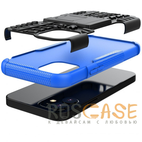 Изображение Синий Shield | Противоударный чехол для iPhone 12 Mini с подставкой