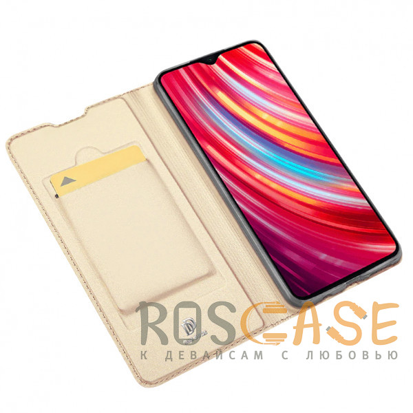 Фото Золотой Чехол-книжка Dux Ducis с карманом для Xiaomi Redmi Note 8 Pro