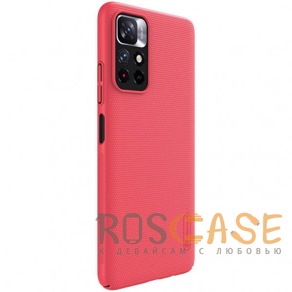 Изображение Красный Nillkin Super Frosted Shield | Матовый пластиковый чехол для Xiaomi Redmi Note 11 5G / Note 11T 5G / Poco M4 Pro 5G