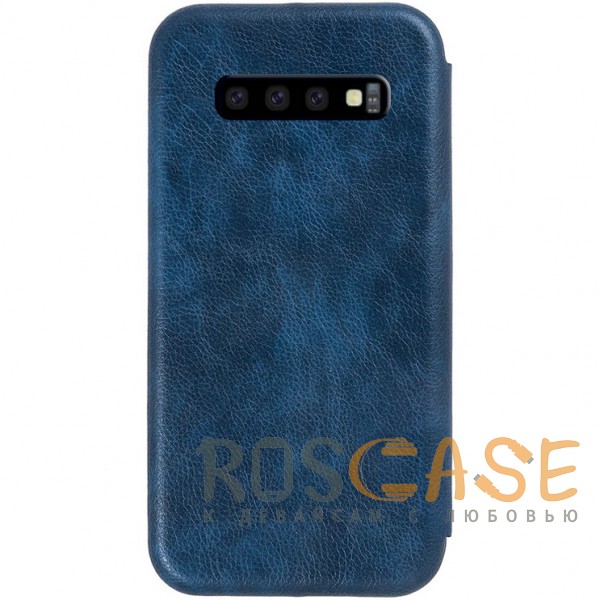 Изображение Темно-синий Open Color 2 | Чехол-книжка на магните для Samsung Galaxy S10 Plus с подставкой и карманом