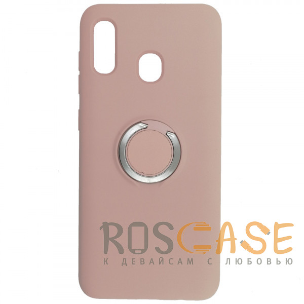 Фото Розовый песок Чехол Silicone Cover с кольцом для Samsung Galaxy A20 / A30