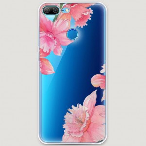 RosCase | Силиконовый чехол Розовые цветочные уголки на Huawei Honor 9 Lite