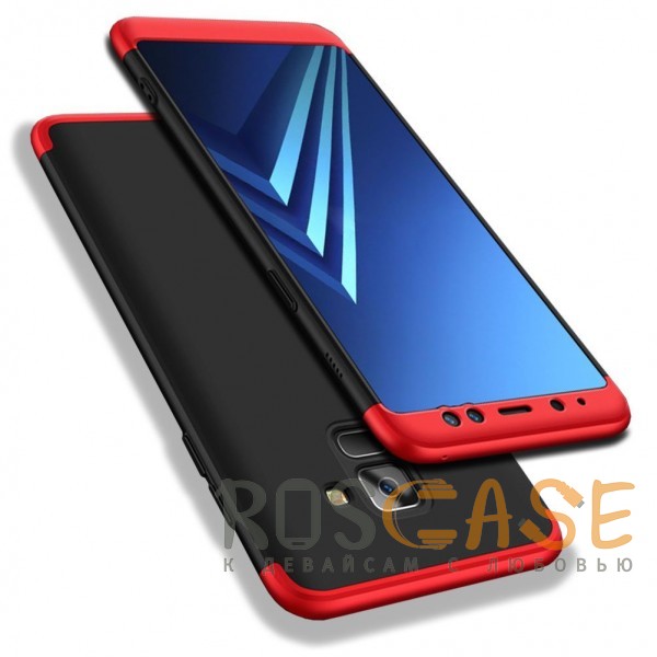 Фотография Черный / Красный GKK LikGus 360° | Двухсторонний чехол для Samsung A530 Galaxy A8 (2018) с защитными вставками