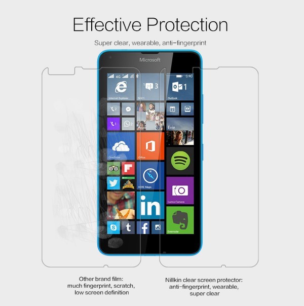 Фотография Анти-отпечатки Nillkin Crystal | Прозрачная защитная пленка для Microsoft Lumia 640