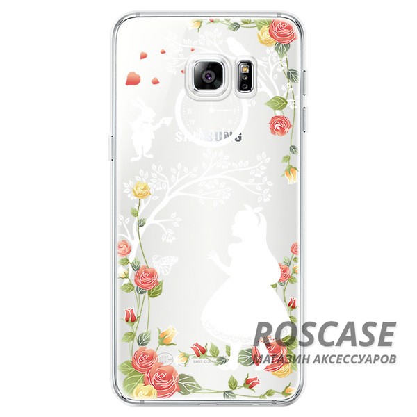 Фото Тонкий силиконовый чехол с принтом "Алиса в стране чудес" для Samsung G930F Galaxy S7