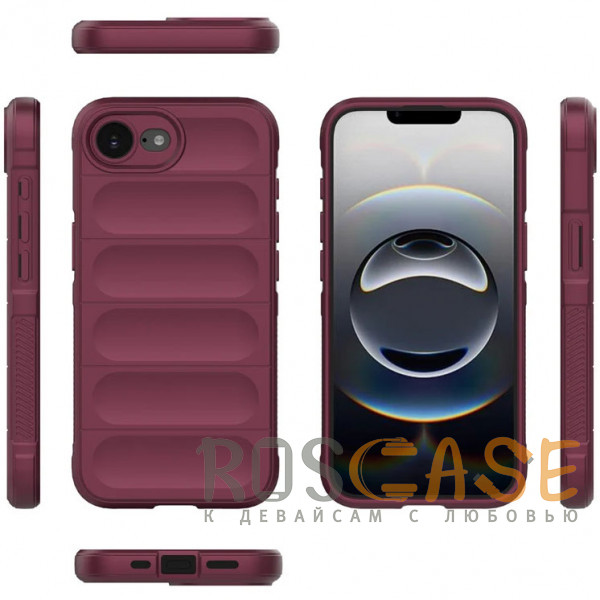 Фото Бордовый Flex Silicone | Противоударный чехол для iPhone 16e с защитой камеры и микрофиброй