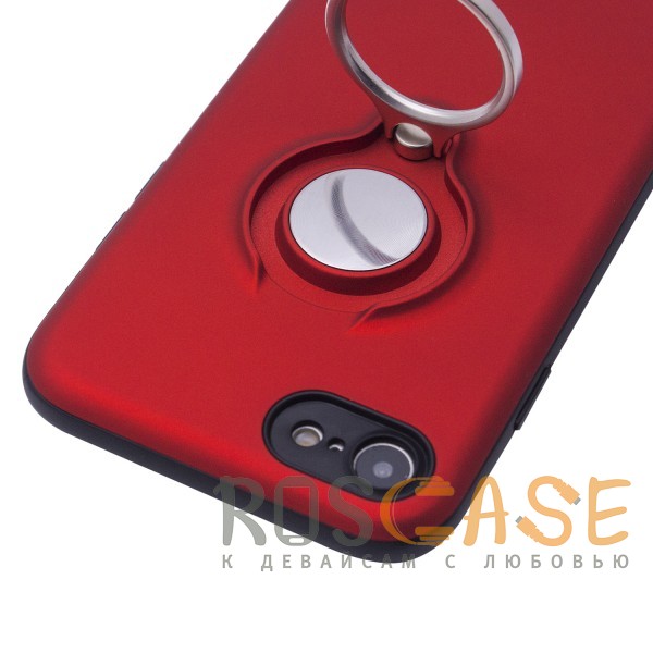Фотография Красный Deen | Матовый чехол для Apple iPhone 7 / 8 (4.7") с креплением под магнитный держатель и кольцом-подставкой
