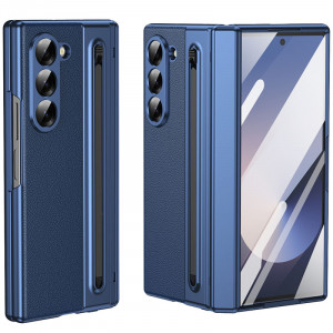 Чехол 3D с кожаной вставкой и стилусом  для Samsung Galaxy Z Fold 6