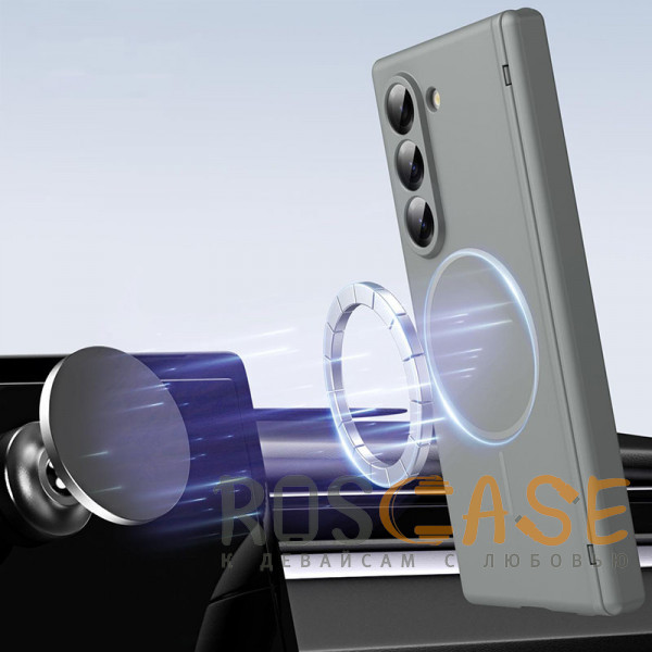 Изображение Серый Чехол 3D с Magsafe и внешним стеклом для Samsung Galaxy Z Fold 6