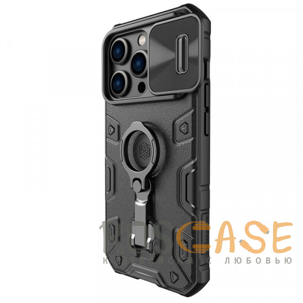 Изображение Черный Nillkin CamShield Armor Magnetic | Противоударный чехол для магнитной зарядки с кольцом для iPhone 14 Pro с защитой камеры