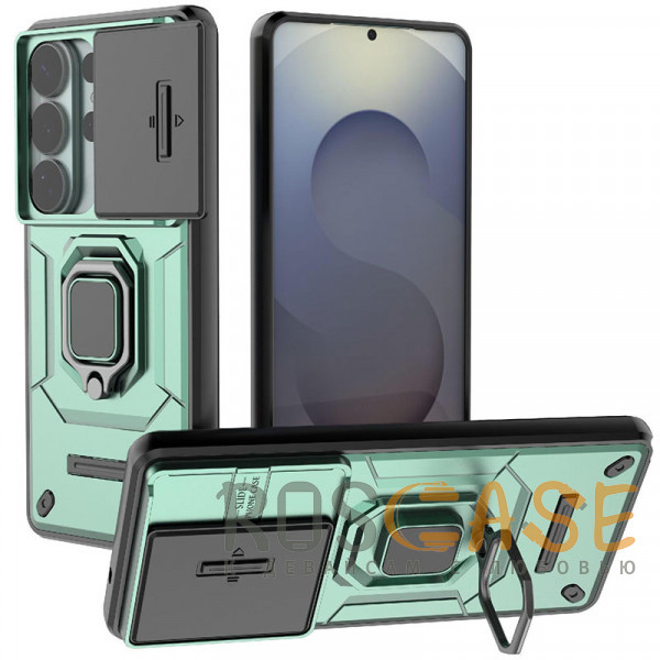 Фото Зеленый Transformer Ring Holder | Противоударный чехол с кольцом и шторкой камеры для Samsung Galaxy S26 Ultra