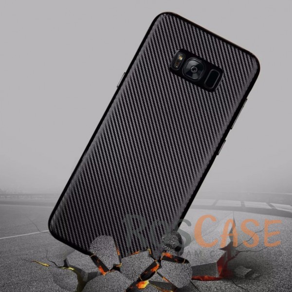 Фотография Черный Матовый чехол для Samsung G955 Galaxy S8 Plus с текстурированной поверхностью под карбон