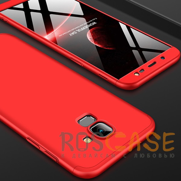 Фотография Красный GKK LikGus 360° | Двухсторонний чехол для Samsung J600F Galaxy J6 (2018) с защитными вставками