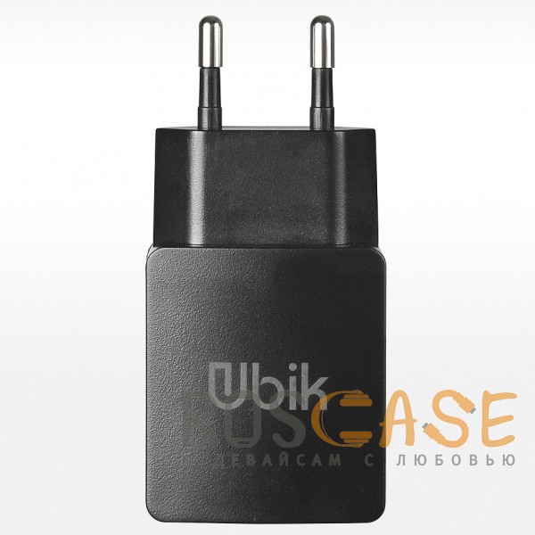 Фотография Черный Ubik | Сетевое зарядное устройство с двумя USB разъемами (2.1A)