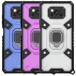 Honeycomb Armor | Противоударный чехол с защитой камеры и кольцом  для Xiaomi Poco X3 (NFC)