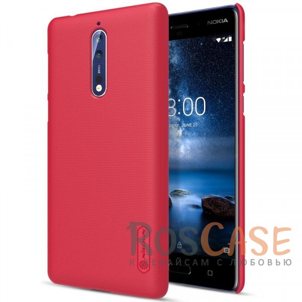 Фото Красный Nillkin Super Frosted Shield | Матовый пластиковый чехол для Nokia 8 Dual SIM
