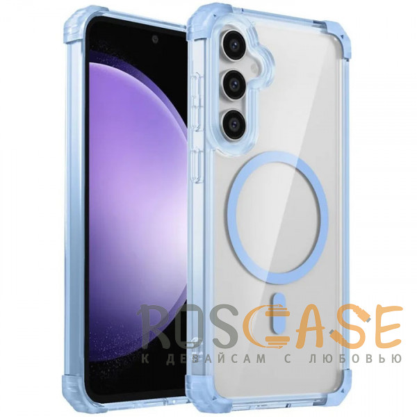 Фото Синий Nature Magnetic | Прозрачный противоударный чехол с поддержкой MagSafe для Samsung Galaxy S24 FE
