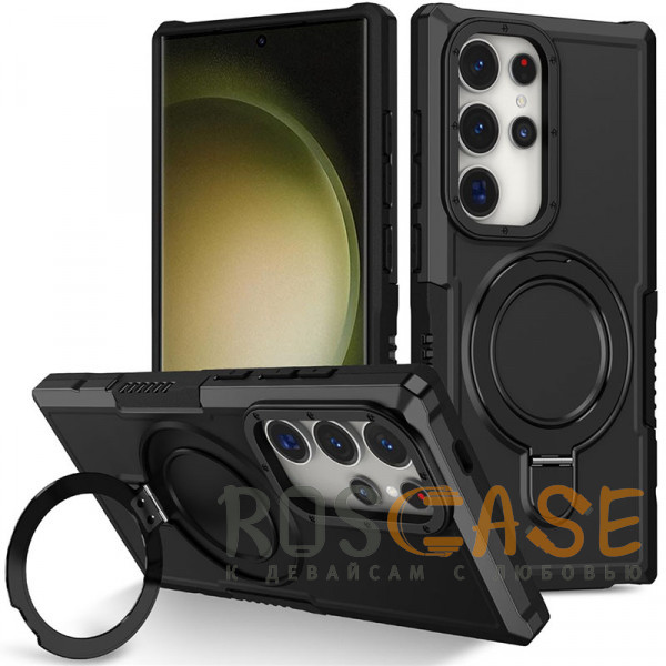 Фото Черный Magnetic Armor Ring | Противоударный чехол с MagSafe и кольцом для Samsung Galaxy S26 Ultra