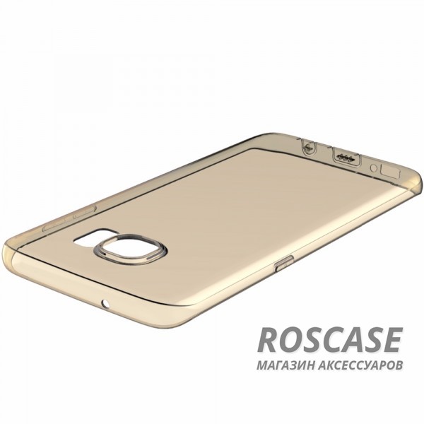 Фотография Золотой / Transparent Gold Мягкий чехол-накладка из ультратонкого силикона ROCK Ultrathin Slim Jacket для Samsung G935F Galaxy S7 Edge