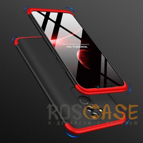 Фотография Черный / Красный GKK LikGus 360° | Двухсторонний чехол для Huawei Mate 20 lite с защитными вставками