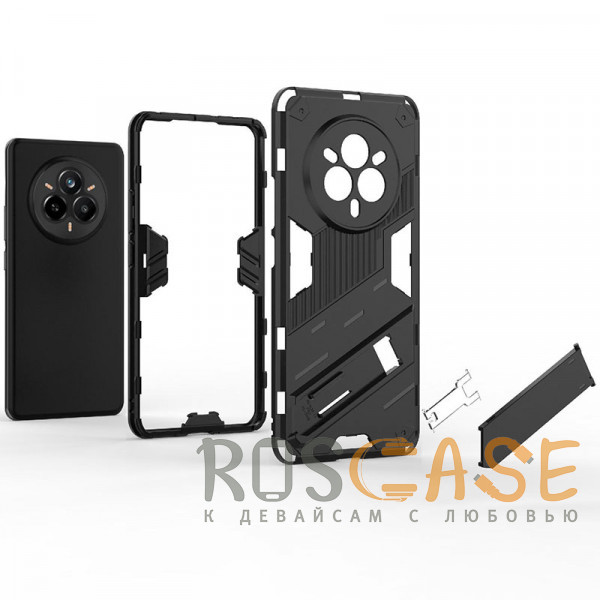 Фото Серый Megatron | Противоударный чехол-подставка для Realme 14 Pro 5G с защитой камеры