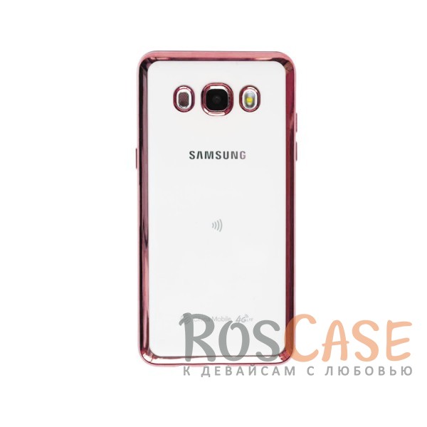 

Прозрачный силиконовый чехол для Samsung J510F Galaxy J5 (2016) с глянцевой окантовкой (Розовый)