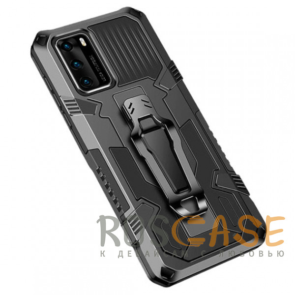 Фото Черный i-Crystal | Противоударный чехол с креплением на пояс и подставкой для Huawei P40