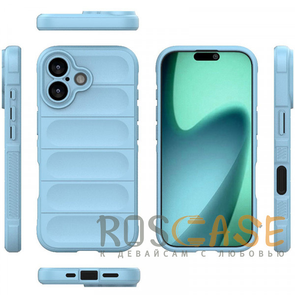 Фото Голубой Flex Silicone | Противоударный чехол для iPhone 17 с защитой камеры и микрофиброй