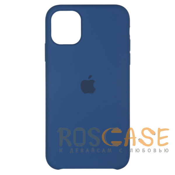 Фото Синий Силиконовый чехол Silicone Case с микрофиброй для iPhone 11 Pro Max