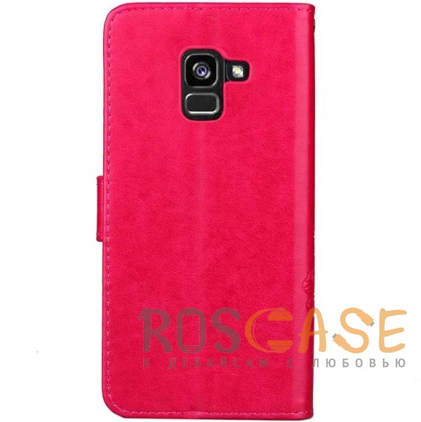 Фотография Розовый Чехол-книжка с узорами на магнитной застёжке для Samsung A530 Galaxy A8 (2018)