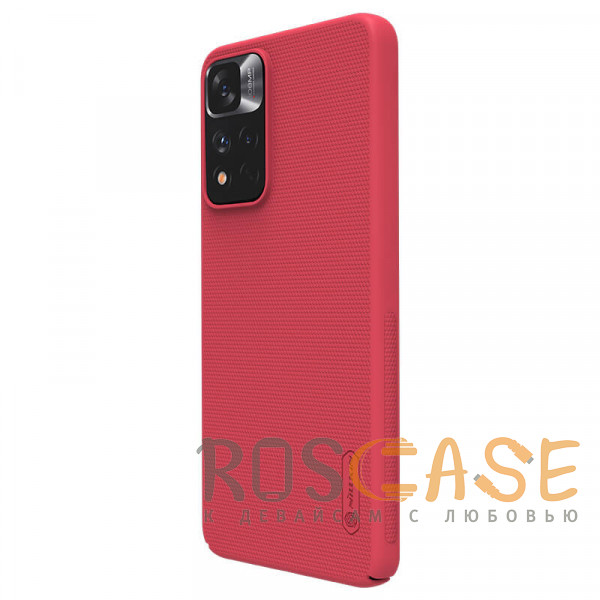 Фотография Красный Nillkin Super Frosted Shield | Матовый пластиковый чехол для Xiaomi Redmi Note 11 Pro (Plus) 5G