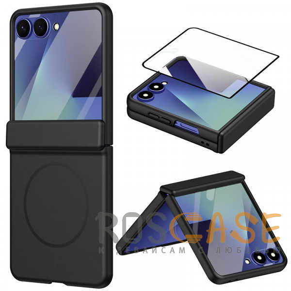Фото Черный Чехол 3D с Magsafe и внешним стеклом для Samsung Galaxy Z Flip 7