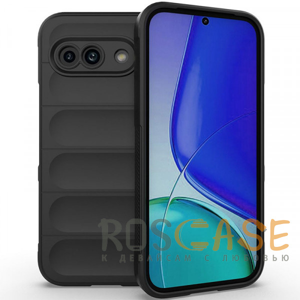 Фото Черный Flex Silicone | Противоударный чехол для Google Pixel 9a с защитой камеры и микрофиброй